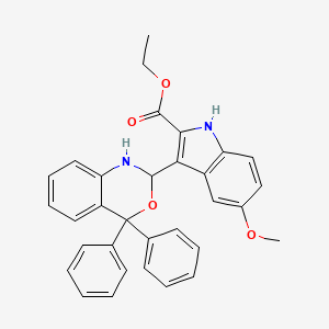 molecular formula C32H28N2O4 B4785566 ethyl 3-(4,4-diphenyl-1,4-dihydro-2H-3,1-benzoxazin-2-yl)-5-methoxy-1H-indole-2-carboxylate 