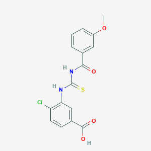 molecular formula C16H13ClN2O4S B4785576 4-chloro-3-({[(3-methoxybenzoyl)amino]carbonothioyl}amino)benzoic acid CAS No. 532954-01-1