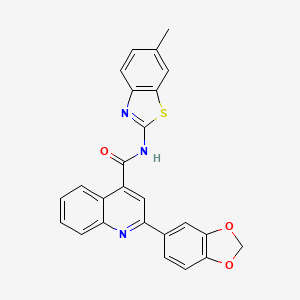 2-(1,3-benzodioxol-5-yl)-N-(6-methyl-1,3-benzothiazol-2-yl)-4-quinolinecarboxamide