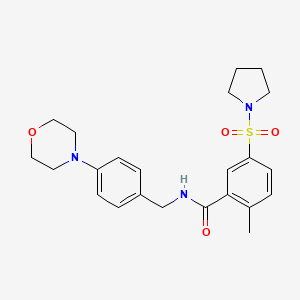 molecular formula C23H29N3O4S B4785587 2-methyl-N-[4-(4-morpholinyl)benzyl]-5-(1-pyrrolidinylsulfonyl)benzamide 