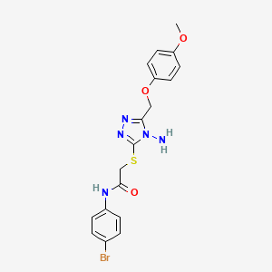 molecular formula C18H18BrN5O3S B4785597 2-({4-amino-5-[(4-methoxyphenoxy)methyl]-4H-1,2,4-triazol-3-yl}thio)-N-(4-bromophenyl)acetamide 