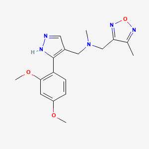 1-[5-(2,4-dimethoxyphenyl)-1H-pyrazol-4-yl]-N-methyl-N-[(4-methyl-1,2,5-oxadiazol-3-yl)methyl]methanamine