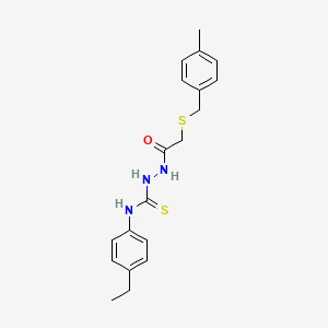 molecular formula C19H23N3OS2 B4785657 N-(4-ethylphenyl)-2-{[(4-methylbenzyl)thio]acetyl}hydrazinecarbothioamide 