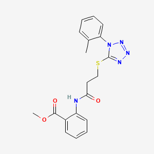 methyl 2-[(3-{[1-(2-methylphenyl)-1H-tetrazol-5-yl]thio}propanoyl)amino]benzoate