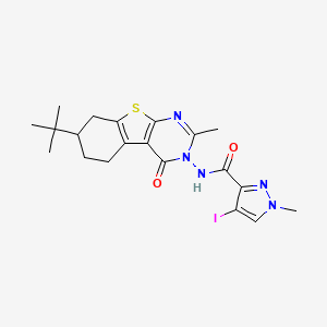 N-(7-tert-butyl-2-methyl-4-oxo-5,6,7,8-tetrahydro[1]benzothieno[2,3-d]pyrimidin-3(4H)-yl)-4-iodo-1-methyl-1H-pyrazole-3-carboxamide