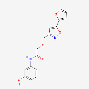 molecular formula C16H14N2O5 B4785733 2-{[5-(2-furyl)-3-isoxazolyl]methoxy}-N-(3-hydroxyphenyl)acetamide 