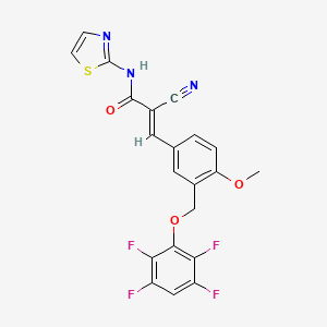 2-cyano-3-{4-methoxy-3-[(2,3,5,6-tetrafluorophenoxy)methyl]phenyl}-N-1,3-thiazol-2-ylacrylamide