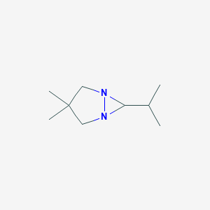 molecular formula C9H18N2 B047858 3,3-Dimethyl-6-propan-2-yl-1,5-diazabicyclo[3.1.0]hexane CAS No. 111537-01-0