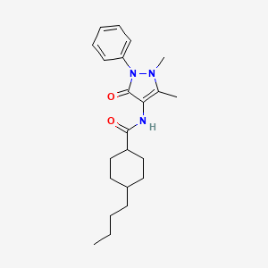 molecular formula C22H31N3O2 B4785813 4-butyl-N-(1,5-dimethyl-3-oxo-2-phenyl-2,3-dihydro-1H-pyrazol-4-yl)cyclohexanecarboxamide 