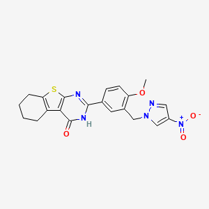 2-{4-methoxy-3-[(4-nitro-1H-pyrazol-1-yl)methyl]phenyl}-5,6,7,8-tetrahydro[1]benzothieno[2,3-d]pyrimidin-4(3H)-one