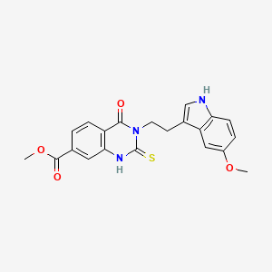 molecular formula C21H19N3O4S B4785844 methyl 3-[2-(5-methoxy-1H-indol-3-yl)ethyl]-4-oxo-2-thioxo-1,2,3,4-tetrahydroquinazoline-7-carboxylate 