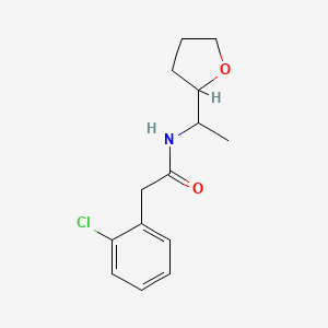 molecular formula C14H18ClNO2 B4785857 2-(2-chlorophenyl)-N-[1-(tetrahydro-2-furanyl)ethyl]acetamide 