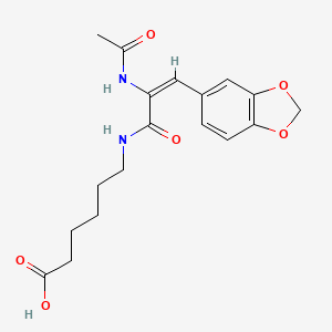 6-{[2-(acetylamino)-3-(1,3-benzodioxol-5-yl)acryloyl]amino}hexanoic acid