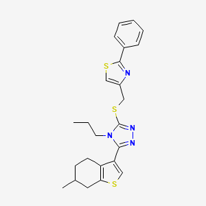 3-(6-methyl-4,5,6,7-tetrahydro-1-benzothiophen-3-yl)-5-{[(2-phenyl-1,3-thiazol-4-yl)methyl]sulfanyl}-4-propyl-4H-1,2,4-triazole