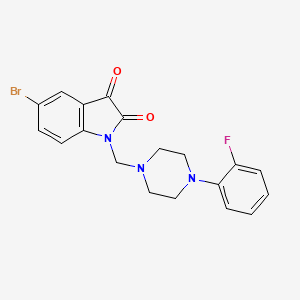 molecular formula C19H17BrFN3O2 B4785946 5-bromo-1-{[4-(2-fluorophenyl)-1-piperazinyl]methyl}-1H-indole-2,3-dione 