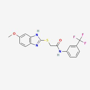 2-[(5-methoxy-1H-benzimidazol-2-yl)sulfanyl]-N-[3-(trifluoromethyl)phenyl]acetamide