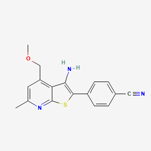 molecular formula C17H15N3OS B4785974 4-[3-amino-4-(methoxymethyl)-6-methylthieno[2,3-b]pyridin-2-yl]benzonitrile 