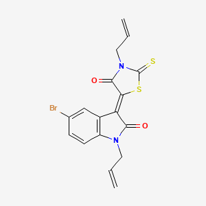 1-allyl-3-(3-allyl-4-oxo-2-thioxo-1,3-thiazolidin-5-ylidene)-5-bromo-1,3-dihydro-2H-indol-2-one