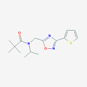 molecular formula C15H21N3O2S B4786041 2,2-dimethyl-N-propan-2-yl-N-[(3-thiophen-2-yl-1,2,4-oxadiazol-5-yl)methyl]propanamide 