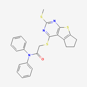 2-{[2-(methylthio)-6,7-dihydro-5H-cyclopenta[4,5]thieno[2,3-d]pyrimidin-4-yl]thio}-N,N-diphenylacetamide