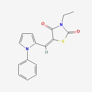 molecular formula C16H14N2O2S B4786076 3-ethyl-5-[(1-phenyl-1H-pyrrol-2-yl)methylene]-1,3-thiazolidine-2,4-dione 