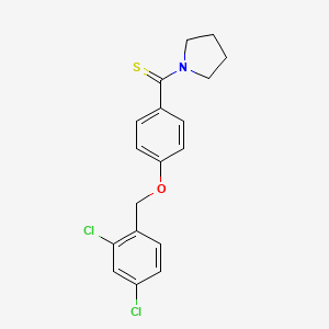 molecular formula C18H17Cl2NOS B4786082 1-({4-[(2,4-dichlorobenzyl)oxy]phenyl}carbonothioyl)pyrrolidine 