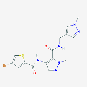 molecular formula C15H15BrN6O2S B4786084 4-{[(4-bromo-2-thienyl)carbonyl]amino}-1-methyl-N-[(1-methyl-1H-pyrazol-4-yl)methyl]-1H-pyrazole-5-carboxamide 