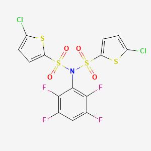 5-chloro-N-[(5-chloro-2-thienyl)sulfonyl]-N-(2,3,5,6-tetrafluorophenyl)-2-thiophenesulfonamide