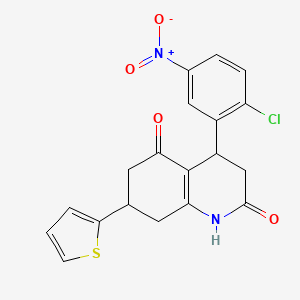 4-(2-chloro-5-nitrophenyl)-7-(2-thienyl)-4,6,7,8-tetrahydro-2,5(1H,3H)-quinolinedione