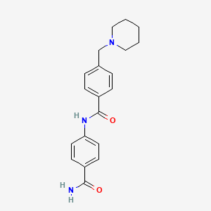 molecular formula C20H23N3O2 B4786125 N-[4-(aminocarbonyl)phenyl]-4-(1-piperidinylmethyl)benzamide 