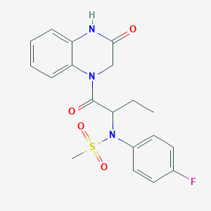 N-(4-fluorophenyl)-N-{1-[(3-oxo-3,4-dihydro-1(2H)-quinoxalinyl)carbonyl]propyl}methanesulfonamide