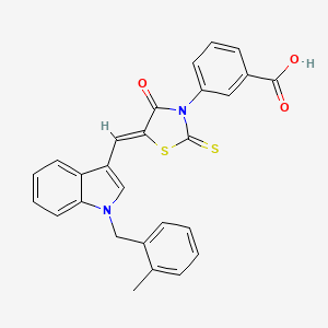 molecular formula C27H20N2O3S2 B4786136 3-(5-{[1-(2-methylbenzyl)-1H-indol-3-yl]methylene}-4-oxo-2-thioxo-1,3-thiazolidin-3-yl)benzoic acid 