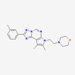 4-{2-[8,9-DIMETHYL-2-(3-METHYLPHENYL)-7H-PYRROLO[3,2-E][1,2,4]TRIAZOLO[1,5-C]PYRIMIDIN-7-YL]ETHYL}MORPHOLINE