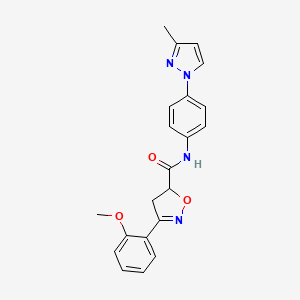 3-(2-methoxyphenyl)-N-[4-(3-methyl-1H-pyrazol-1-yl)phenyl]-4,5-dihydro-5-isoxazolecarboxamide