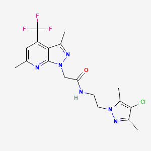 N-[2-(4-chloro-3,5-dimethyl-1H-pyrazol-1-yl)ethyl]-2-[3,6-dimethyl-4-(trifluoromethyl)-1H-pyrazolo[3,4-b]pyridin-1-yl]acetamide