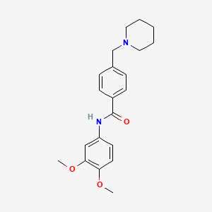 molecular formula C21H26N2O3 B4786260 N-(3,4-dimethoxyphenyl)-4-(1-piperidinylmethyl)benzamide 