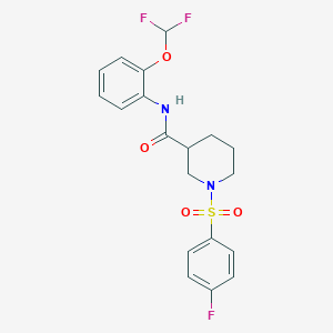 molecular formula C19H19F3N2O4S B4786296 N-[2-(difluoromethoxy)phenyl]-1-[(4-fluorophenyl)sulfonyl]-3-piperidinecarboxamide 