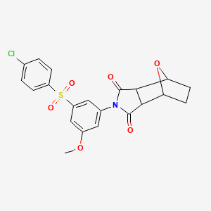 4-{3-[(4-chlorophenyl)sulfonyl]-5-methoxyphenyl}-10-oxa-4-azatricyclo[5.2.1.0~2,6~]decane-3,5-dione