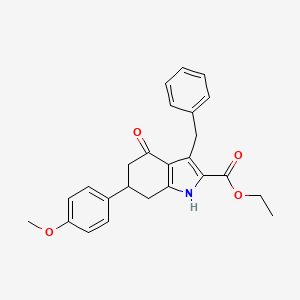 molecular formula C25H25NO4 B4786321 ethyl 3-benzyl-6-(4-methoxyphenyl)-4-oxo-4,5,6,7-tetrahydro-1H-indole-2-carboxylate 