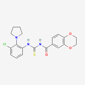 N-({[3-chloro-2-(1-pyrrolidinyl)phenyl]amino}carbonothioyl)-2,3-dihydro-1,4-benzodioxine-6-carboxamide