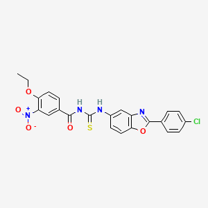 N-({[2-(4-chlorophenyl)-1,3-benzoxazol-5-yl]amino}carbonothioyl)-4-ethoxy-3-nitrobenzamide