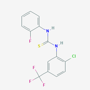 molecular formula C14H9ClF4N2S B4786356 N-[2-chloro-5-(trifluoromethyl)phenyl]-N'-(2-fluorophenyl)thiourea 