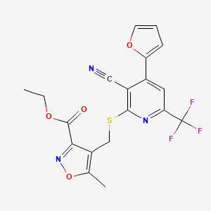 ETHYL 4-({[3-CYANO-4-(2-FURYL)-6-(TRIFLUOROMETHYL)-2-PYRIDYL]SULFANYL}METHYL)-5-METHYL-3-ISOXAZOLECARBOXYLATE