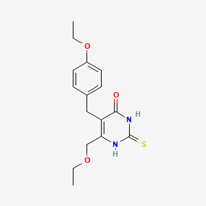 molecular formula C16H20N2O3S B4786372 5-(4-ethoxybenzyl)-6-(ethoxymethyl)-2-mercapto-4-pyrimidinol 