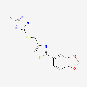 [2-(1,3-BENZODIOXOL-5-YL)-1,3-THIAZOL-4-YL]METHYL (4,5-DIMETHYL-4H-1,2,4-TRIAZOL-3-YL) SULFIDE