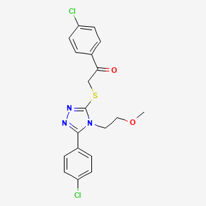 1-(4-chlorophenyl)-2-{[5-(4-chlorophenyl)-4-(2-methoxyethyl)-4H-1,2,4-triazol-3-yl]thio}ethanone