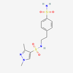 molecular formula C13H18N4O4S2 B4786410 N-{2-[4-(aminosulfonyl)phenyl]ethyl}-1,3-dimethyl-1H-pyrazole-4-sulfonamide 