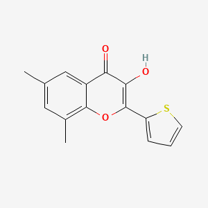 molecular formula C15H12O3S B4786441 3-hydroxy-6,8-dimethyl-2-(2-thienyl)-4H-chromen-4-one 