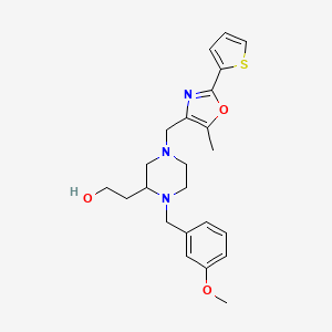 2-(1-(3-methoxybenzyl)-4-{[5-methyl-2-(2-thienyl)-1,3-oxazol-4-yl]methyl}-2-piperazinyl)ethanol