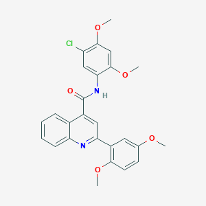 molecular formula C26H23ClN2O5 B4786468 N-(5-chloro-2,4-dimethoxyphenyl)-2-(2,5-dimethoxyphenyl)-4-quinolinecarboxamide 